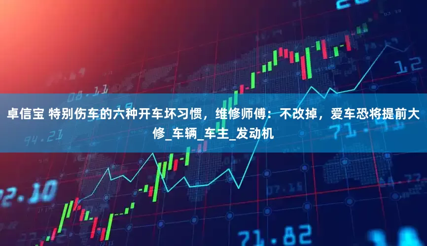卓信宝 特别伤车的六种开车坏习惯，维修师傅：不改掉，爱车恐将提前大修_车辆_车主_发动机