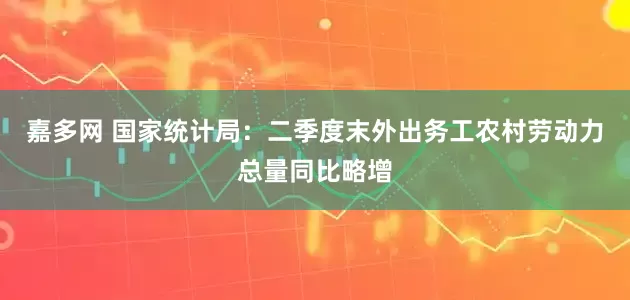 嘉多网 国家统计局：二季度末外出务工农村劳动力总量同比略增