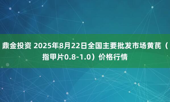 鼎金投资 2025年8月22日全国主要批发市场黄芪（指甲片0.8-1.0）价格行情